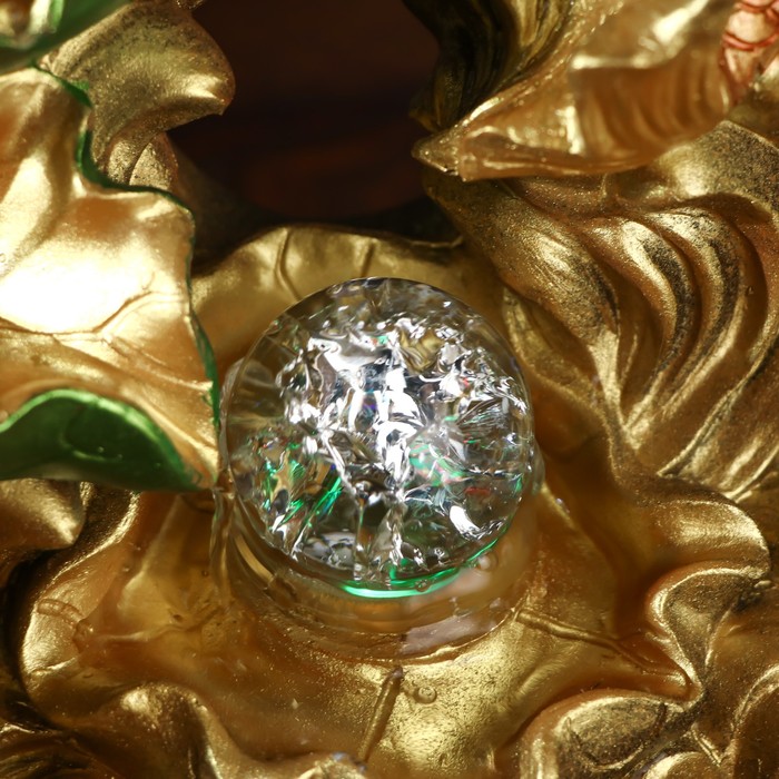 Фонтан настольный от сети, подсветка "Золотые карпы" 31х29,5х20 см - фото 1905616316