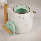 Набор керамический чайный «Марбл», 5 предметов: чайник 500 мл, 4 кружки 150 мл, цвет белый - Фото 4