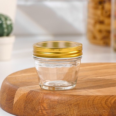 Банка стеклянная для сыпучих продуктов «Профи классика», 120 мл, 7×6 см, цвет МИКС