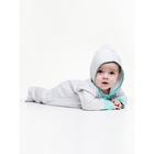 Комбинезон для мальчика, цвет серый/ментоловый, рост 68 см (44) - фото 24377242