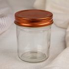 Банка стеклянная для сыпучих продуктов «Профи классика», 200 мл, 7×8,5 см, цвет крышки бронзовый - Фото 1