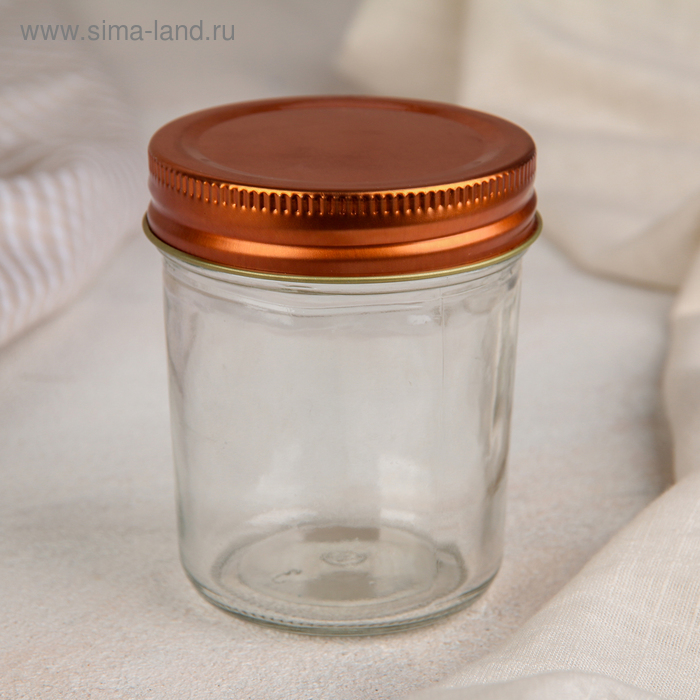 Банка стеклянная для сыпучих продуктов «Профи классика», 200 мл, 7×8,5 см, цвет крышки бронзовый - Фото 1