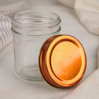 Банка стеклянная для сыпучих продуктов «Профи классика», 200 мл, 7×8,5 см, цвет крышки бронзовый - Фото 2