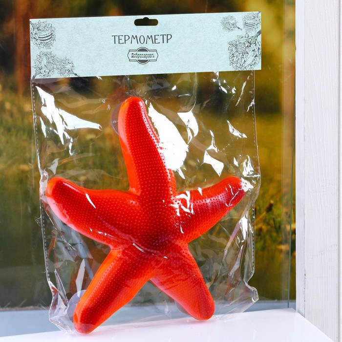 Пластиковый термометр оконный "Звезда" в пакете - фото 1902686930