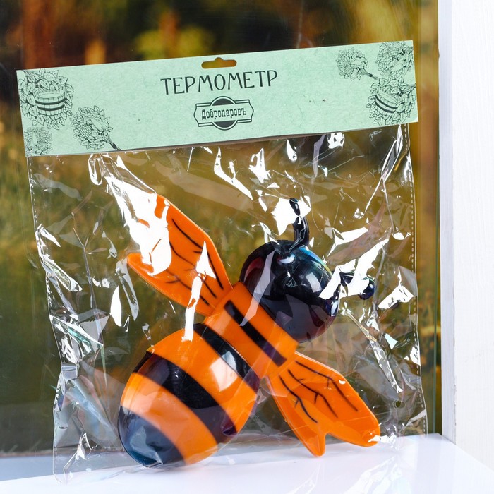 Пластиковый термометр оконный "Пчела" в пакете - фото 1882025935