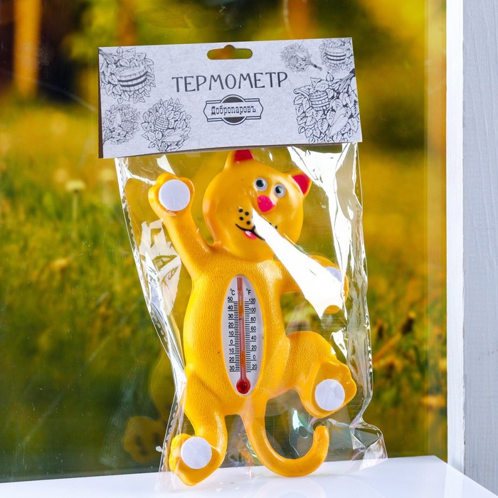 Пластиковый термометр оконный "Тигр"в пакете - фото 1882025947