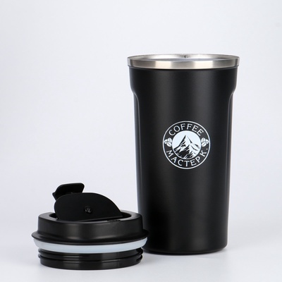 Термокружка Мастер К Original Coffee, 500 мл, сохраняет тепло 10 ч, нержавеющая сталь, чёрная
