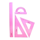 Набор геометрический большой: линейка 30 см, треугольник 12 см 45*, треугольник 18 см 30*, транспортир 10 см 180*. NEON Cristal, МИКС - фото 23073348