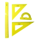 Набор геометрический большой: линейка 30 см, треугольник 12 см 45*, треугольник 18 см 30*, транспортир 10 см 180*. NEON Cristal, МИКС - фото 23073350