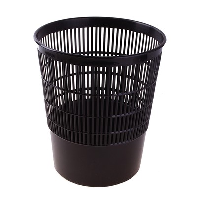 Корзина для бумаг и мусора Стамм, 18 л, пластик, сетчатая, черная