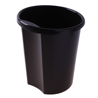Корзина для бумаг и мусора Стамм, 12 литров, пластик, черная