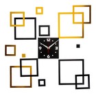 Часы настенные интерьерные, 3d "Квадратиш", наклейка, большие, циферблат 15 см - фото 109226488