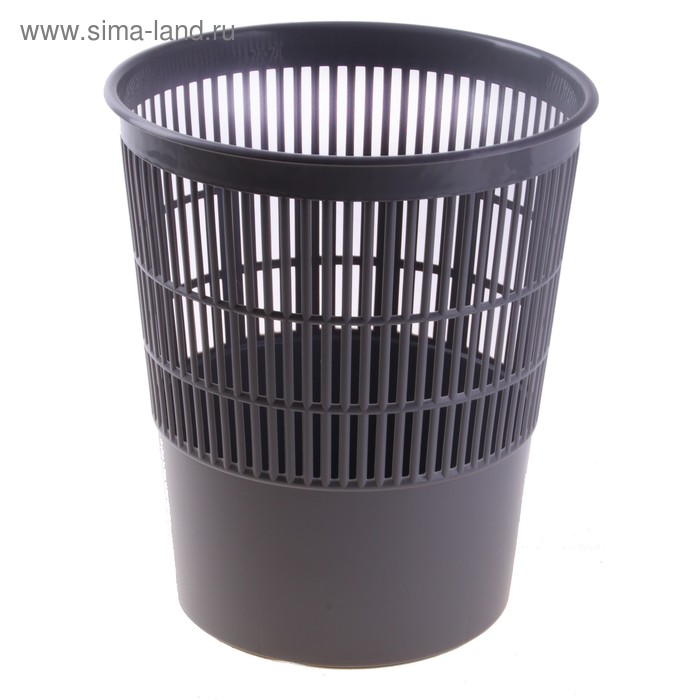 Корзина для бумаг и мусора Стамм, 14 литров, пластик, сетчатая, серая - Фото 1