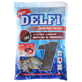 Прикормка зимняя увлажненная DELFI ICE Ready, озеро, мотыль/червь, 500 г 4748389