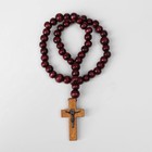 Чётки деревянные «Православные» с крестиком, 50 бусин, цвет красный - фото 7179700
