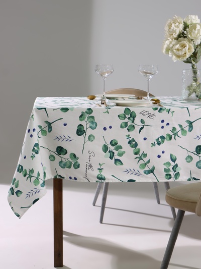 Скатерть «Доляна» Eucalyptus, 180×144 см, 100% хлопок, 164 г/м²
