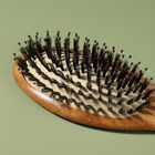 Расчёска массажная, щетина натуральная/комбинированная, 6 × 22 см, цвет «светлое дерево» - Фото 3