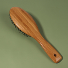 Расчёска массажная, щетина натуральная/комбинированная, 6 × 22 см, цвет «светлое дерево» - фото 24982632