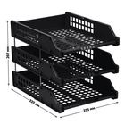 Набор лотков для бумаг «Стамм» STRONG, горизонтальный, на металлических стержнях, 3 отделения, чёрный - Фото 4