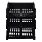 Набор лотков для бумаг «Стамм» STRONG, горизонтальный, на металлических стержнях, 3 отделения, чёрный - Фото 5