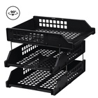 Набор лотков для бумаг «Стамм» STRONG, горизонтальный, на металлических стержнях, 3 отделения, чёрный - Фото 6