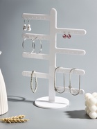 Подставка под серьги QF, 8 ответвлений (по 3 пары), на 24 пары, 10×22×30 см, белая - Фото 3