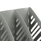 Лоток для бумаг А4, вертикальный, 3 отделения, серый - Фото 2