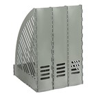 Лоток для бумаг А4, вертикальный, 3 отделения, серый - Фото 3