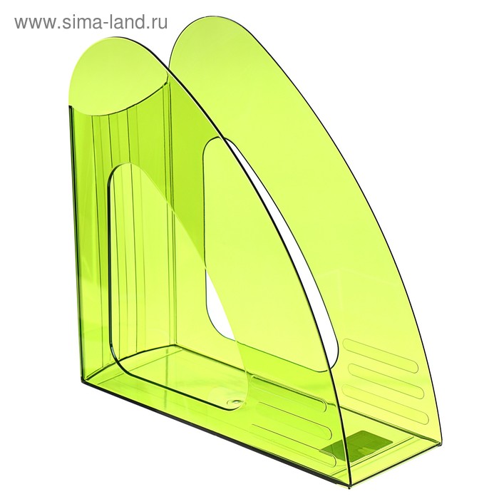 Лоток для бумаг вертикальный Calligrata "Lumin", тонированный, прозрачно-зеленый, ширина 90мм - Фото 1