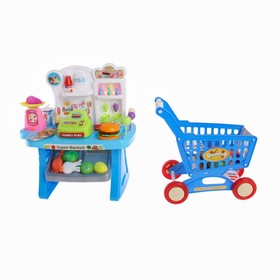 

Игровой модуль «Кухня + Магазин», 100 предметов с тележкой, уценка