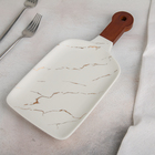 Блюдо керамическое для подачи «Марбл», 24×15,5 см, цвет белый - фото 3473115