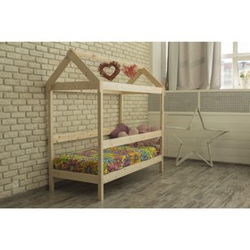 Детская кровать-домик, 800×1600, массив сосны, без покрытия