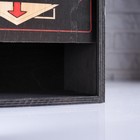 Коробка подарочная 20×10×20 см деревянная пенал "Настоящий мужчина", квадратная, с печатью - Фото 3