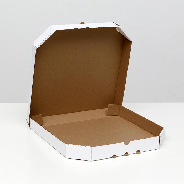 Коробка для пиццы, белая, 32,5 х 32,5 х 4 см - фото 1895317218