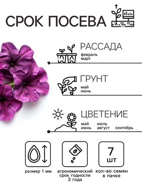 Семена  Петуния "Мамбо" F1 фиолетовая многоцветковая, 7 шт