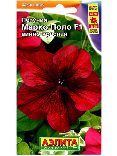 Семена цветов Петуния Марко Поло F1 винно-красная, 7 шт