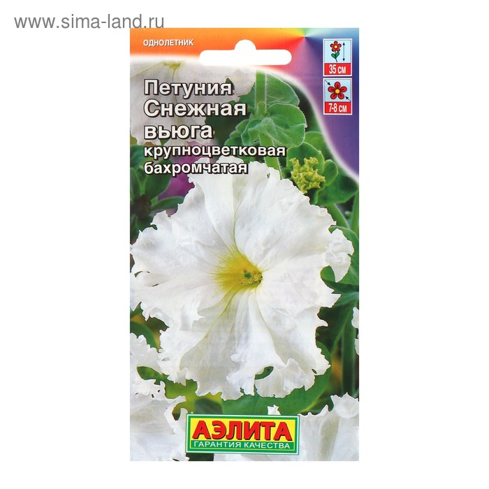 Семена Петуния Снежная вьюга крупноцветковая бахромчатая, 10 шт - Фото 1