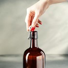 Бутылка бугельная, 1 л, с пробкой, цвет коричневый - Фото 5
