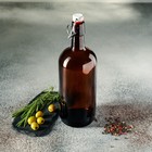 Бутылка, 1 л, с бугельным замком, стекло, коричневая - Фото 6