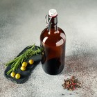 Бутылка, 1 л, с бугельным замком, стекло, коричневая - Фото 8