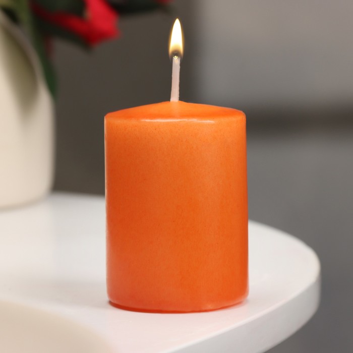 Свеча - цилиндр ароматическая "Апельсин", 4х6 см - Фото 1
