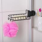 Подставка для губок на кран Доляна, 23×10,5×6,5 см, цвет чёрный - фото 24577587