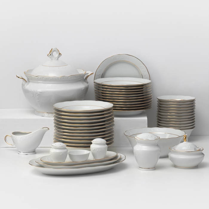 Сервиз столовый Добрушский завод «Бельё», 48 предметов, фарфор, белый - Фото 1