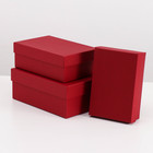 Набор коробок 3 в 1 "Бордовая ребристая", 19 х 12 х 7,5 - 15 х 10 х 5 см - Фото 2