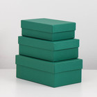 Набор коробок 3 в 1 "Зеленая ребристая", 19 х 12 х 7,5 - 15 х 10 х 5 см - Фото 1
