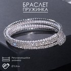 Браслет «Жемчуг» мелкий со стразами, d=5.5, белый в серебре - Фото 1