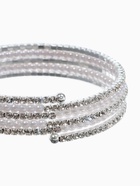 Браслет пружинка со стразами «Жемчуг», d=5.5, белый в серебре - Фото 4