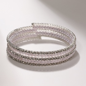 Браслет «Жемчуг» мелкий со стразами, d=5.5, белый в серебре 4782649