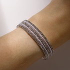 Браслет «Жемчуг» мелкий со стразами, d=5.5, белый в серебре - Фото 2