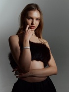 Браслет пружинка со стразами «Жемчуг», d=5.5, белый в серебре - Фото 2